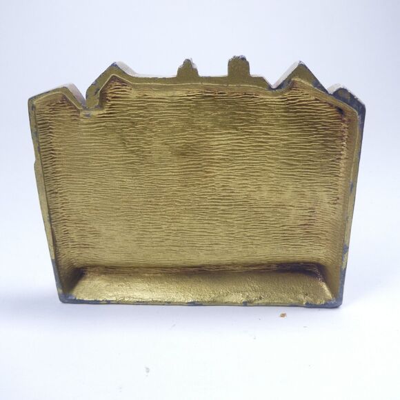 Cast Metal Bookend Streetscape Stagecoach British Street Houses Vintage - Picture 6 of 14